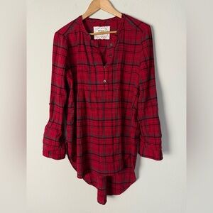 Anthropologie Holding Horses Red Plaid Button Up Womens Medium Western Country